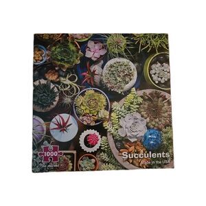 "SUCCULENTS" 1000 Piece Jigsaw Puzzle by Re-Marks Made In The USA Pre-owned